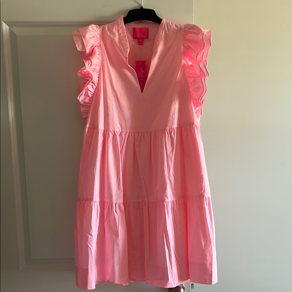 Lilly Pulitzer Pink Ruffle Sleeve Dress